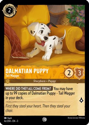 Dalmatian Puppy - Tail Wagger (4c/204) (4c/204) - Into the Inklands - Premium Lorcana Single from Into the Inklands - Just $0.38! Shop now at Game Crave Tournament Store
