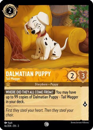 Dalmatian Puppy - Tail Wagger (4e/204) (4e/204) - Into the Inklands - Premium Lorcana Single from Into the Inklands - Just $0.35! Shop now at Game Crave Tournament Store