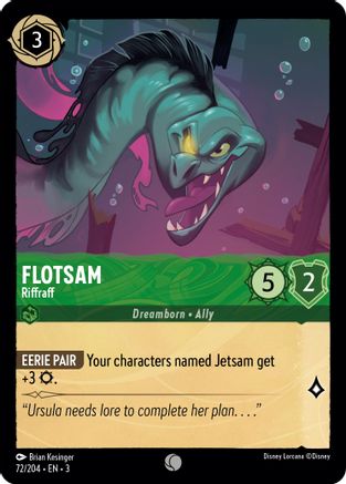 Flotsam - Riffraff (72/204) - Into the Inklands - Premium Lorcana Single from Into the Inklands - Just $0.25! Shop now at Game Crave Tournament Store