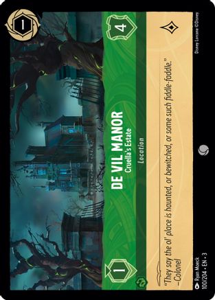 De Vil Manor - Cruella's Estate (100/204) - Into the Inklands - Premium Lorcana Single from Into the Inklands - Just $0.25! Shop now at Game Crave Tournament Store