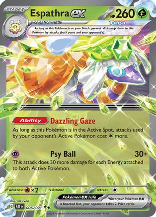 Espathra ex 6 - SV Paldean Fates Holofoil - Premium Pokemon Single from Nintendo - Just $0.50! Shop now at Game Crave Tournament Store