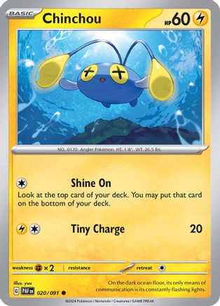 Chinchou 20 - SV Paldean Fates - Premium Pokemon Single from Nintendo - Just $0.25! Shop now at Game Crave Tournament Store