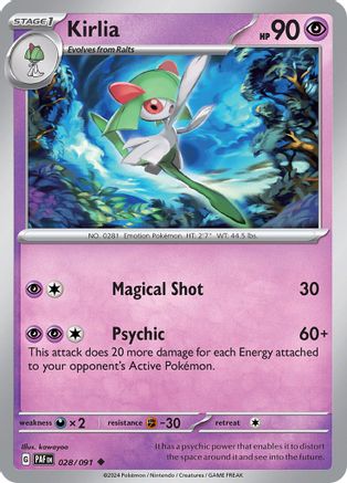 Kirlia 28 - SV Paldean Fates - Premium Pokemon Single from Nintendo - Just $0.25! Shop now at Game Crave Tournament Store