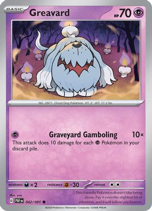 Greavard 42 - SV Paldean Fates - Premium Pokemon Single from Nintendo - Just $0.25! Shop now at Game Crave Tournament Store