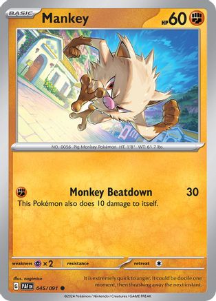 Mankey 45 - SV Paldean Fates - Premium Pokemon Single from Nintendo - Just $0.25! Shop now at Game Crave Tournament Store