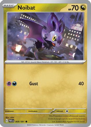 Noibat 68 - SV Paldean Fates - Premium Pokemon Single from Nintendo - Just $0.25! Shop now at Game Crave Tournament Store