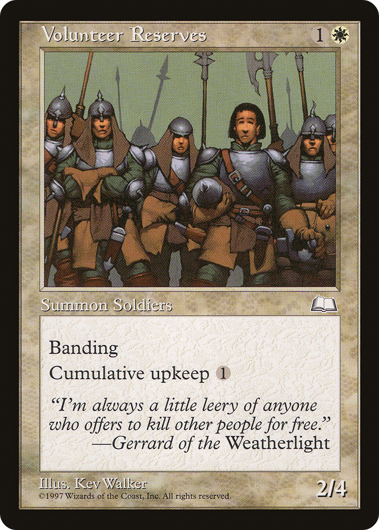 Volunteer Reserves (WTH-029) - Weatherlight - Premium MTG Single from Wizards of the Coast - Just $0.08! Shop now at Game Crave Tournament Store