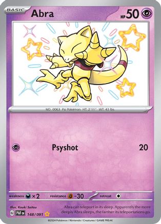 Abra 148 - SV Paldean Fates Holofoil - Premium Pokemon Single from Nintendo - Just $4.02! Shop now at Game Crave Tournament Store