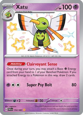 Xatu 152 - SV Paldean Fates Holofoil - Premium Pokemon Single from Nintendo - Just $2.46! Shop now at Game Crave Tournament Store