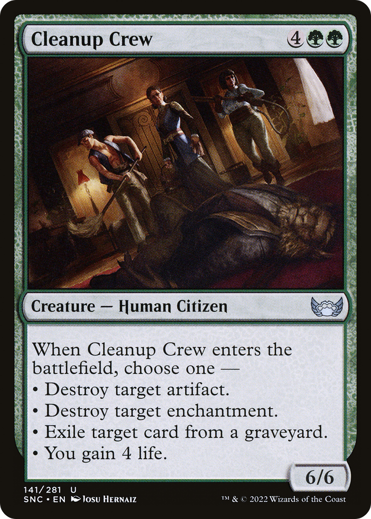 Cleanup Crew (SNC-141) - Streets of New Capenna - Premium MTG Single from Wizards of the Coast - Just $0.08! Shop now at Game Crave Tournament Store