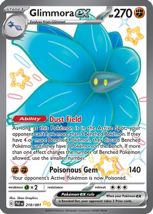 Glimmora ex 218 - SV Paldean Fates Holofoil - Premium Pokemon Single from Nintendo - Just $0.58! Shop now at Game Crave Tournament Store