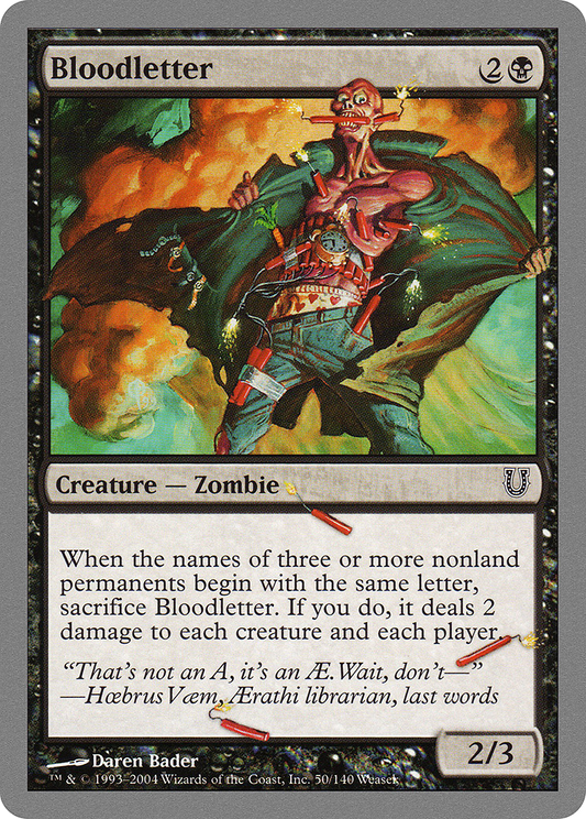Bloodletter (UNH-050) - Unhinged - Premium MTG Single from Wizards of the Coast - Just $0.08! Shop now at Game Crave Tournament Store