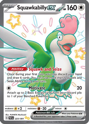 Squawkabilly ex 223 - SV Paldean Fates Holofoil - Premium Pokemon Single from Nintendo - Just $1.10! Shop now at Game Crave Tournament Store