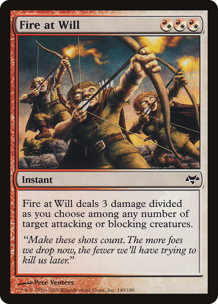 Fire at Will (EVE-140) - Eventide Foil - Premium MTG Single from Wizards of the Coast - Just $0.09! Shop now at Game Crave Tournament Store