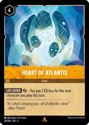 Heart of Atlantis (30/204) - Into the Inklands - Premium Lorcana Single from Into the Inklands - Just $0.25! Shop now at Game Crave Tournament Store