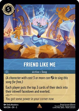 Friend Like Me (160/204) - Into the Inklands - Premium Lorcana Single from Into the Inklands - Just $0.25! Shop now at Game Crave Tournament Store