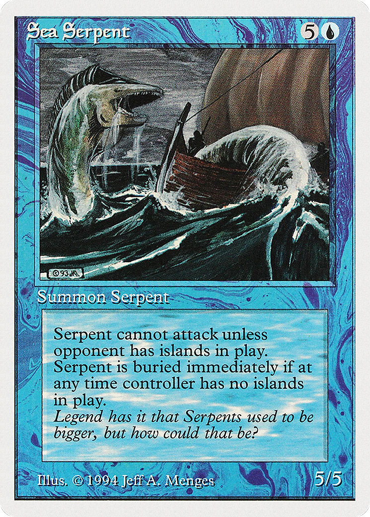 Sea Serpent (SUM-078) - Summer Magic / Edgar - Premium MTG Single from Wizards of the Coast - Just $0.08! Shop now at Game Crave Tournament Store