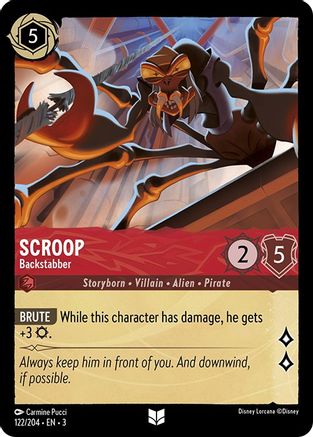 Scroop - Backstabber (122/204) - Into the Inklands Cold Foil - Premium Lorcana Single from Into the Inklands - Just $0.25! Shop now at Game Crave Tournament Store