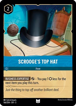 Scrooge's Top Hat (166/204) - Into the Inklands - Premium Lorcana Single from Into the Inklands - Just $0.25! Shop now at Game Crave Tournament Store