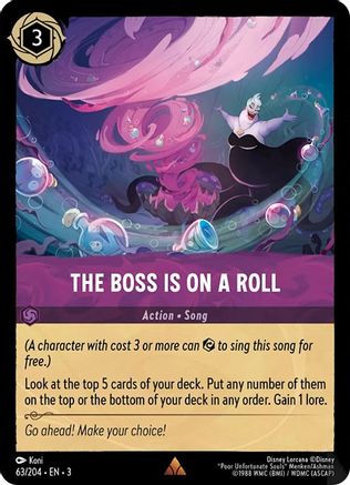 The Boss is on a Roll (63/204) - Into the Inklands - Premium Lorcana Single from Into the Inklands - Just $0.45! Shop now at Game Crave Tournament Store