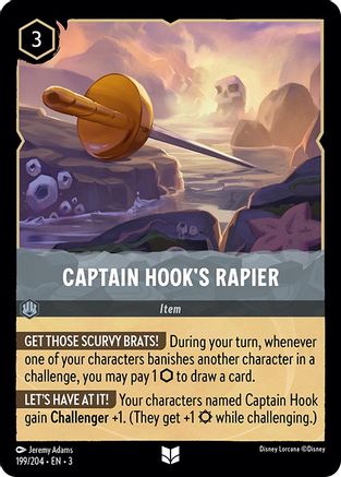 Captain Hook's Rapier (199/204) - Into the Inklands Cold Foil - Premium Lorcana Single from Into the Inklands - Just $0.25! Shop now at Game Crave Tournament Store