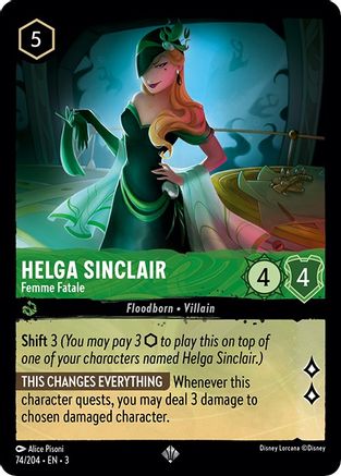 Helga Sinclair - Femme Fatale (74/204) - Into the Inklands Cold Foil - Premium Lorcana Single from Into the Inklands - Just $0.44! Shop now at Game Crave Tournament Store