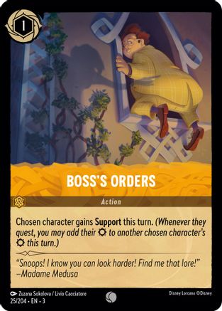 Boss's Orders (25/204) - Into the Inklands Cold Foil - Premium Lorcana Single from Into the Inklands - Just $0.25! Shop now at Game Crave Tournament Store
