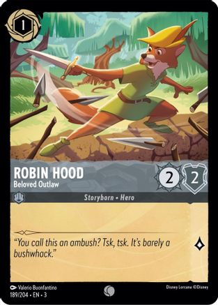Robin Hood - Beloved Outlaw (189/204) - Into the Inklands Cold Foil - Premium Lorcana Single from Into the Inklands - Just $0.75! Shop now at Game Crave Tournament Store