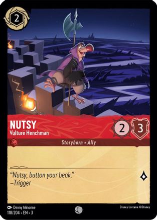 Nutsy - Vulture Henchman (118/204) - Into the Inklands Cold Foil - Premium Lorcana Single from Into the Inklands - Just $0.25! Shop now at Game Crave Tournament Store