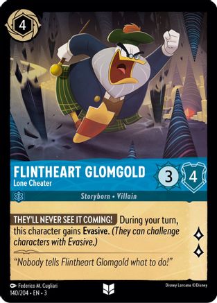 Flintheart Glomgold - Lone Cheater (140/204) - Into the Inklands - Premium Lorcana Single from Into the Inklands - Just $0.25! Shop now at Game Crave Tournament Store