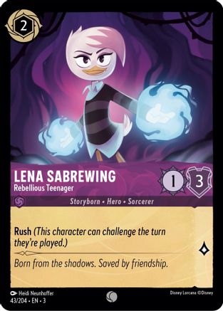 Lena Sabrewing - Rebellious Teenager (43/204) - Into the Inklands - Premium Lorcana Single from Into the Inklands - Just $0.25! Shop now at Game Crave Tournament Store