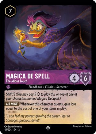 Magica De Spell - The Midas Touch (49/204) - Into the Inklands - Premium Lorcana Single from Into the Inklands - Just $0.25! Shop now at Game Crave Tournament Store