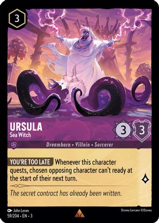 Ursula - Sea Witch (59/204) - Into the Inklands Cold Foil - Premium Lorcana Single from Into the Inklands - Just $0.33! Shop now at Game Crave Tournament Store