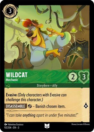 Wildcat - Mechanic (92/204) - Into the Inklands Cold Foil - Premium Lorcana Single from Into the Inklands - Just $0.25! Shop now at Game Crave Tournament Store