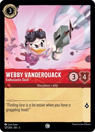 Webby Vanderquack - Enthusiastic Duck (127/204) - Into the Inklands - Premium Lorcana Single from Into the Inklands - Just $0.25! Shop now at Game Crave Tournament Store