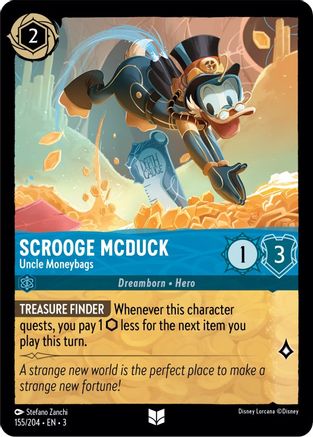Scrooge McDuck - Uncle Moneybags (155/204) - Into the Inklands Cold Foil - Premium Lorcana Single from Into the Inklands - Just $0.28! Shop now at Game Crave Tournament Store