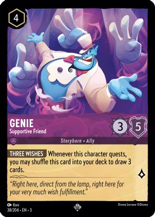 Genie - Supportive Friend (38/204) - Into the Inklands Cold Foil - Premium Lorcana Single from Into the Inklands - Just $0.82! Shop now at Game Crave Tournament Store