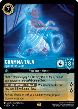 Gramma Tala - Spirit of the Ocean (143/204) - Into the Inklands Cold Foil - Premium Lorcana Single from Into the Inklands - Just $2.56! Shop now at Game Crave Tournament Store