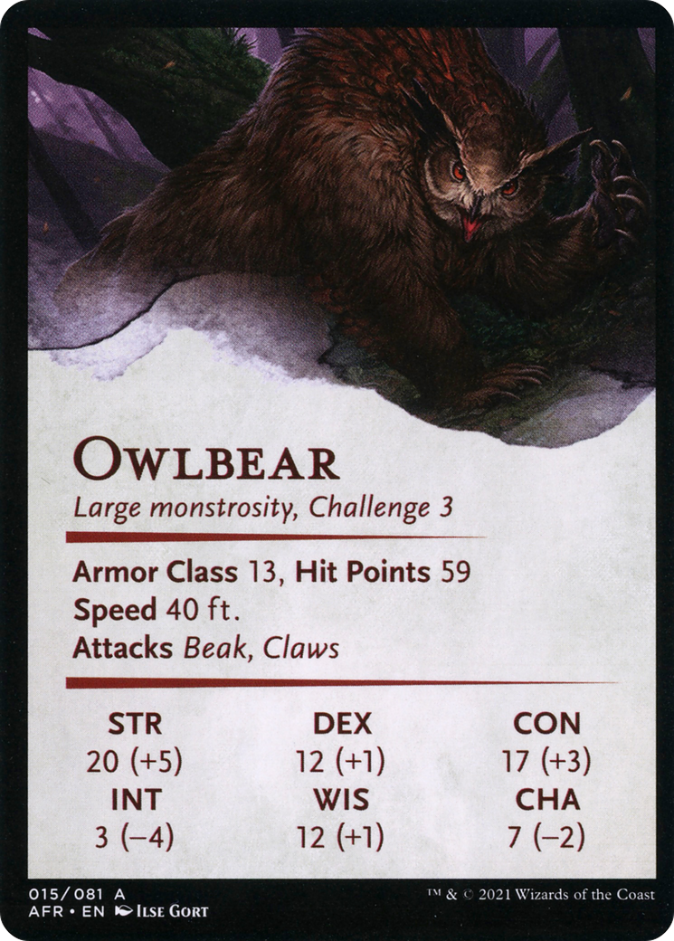 Owlbear // Owlbear (AAFR-015) - Adventures in the Forgotten Realms Art Series (Borderless) Foil - Premium MTG Single from Wizards of the Coast - Just $0! Shop now at Game Crave Tournament Store