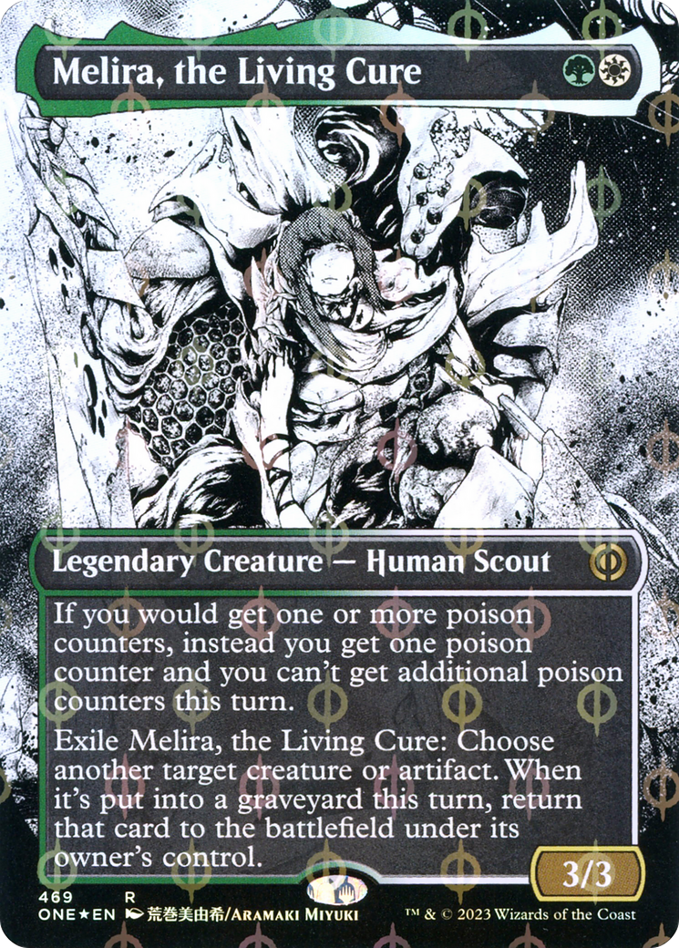 Melira, the Living Cure (ONE-469) - Phyrexia: All Will Be One: (Showcase) (Borderless) Foil - Premium MTG Single from Wizards of the Coast - Just $0.30! Shop now at Game Crave Tournament Store