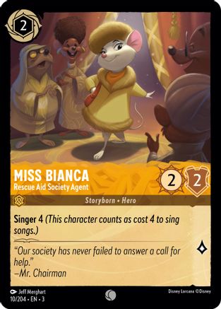 Miss Bianca - Rescue Aid Society Agent (10/204) - Into the Inklands - Premium Lorcana Single from Into the Inklands - Just $0.25! Shop now at Game Crave Tournament Store