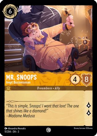 Mr. Snoops - Inept Businessman (11/204) - Into the Inklands Cold Foil - Premium Lorcana Single from Into the Inklands - Just $0.25! Shop now at Game Crave Tournament Store