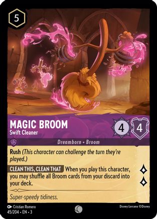 Magic Broom - Swift Cleaner (45//204) - Into the Inklands - Premium Lorcana Single from Into the Inklands - Just $0.25! Shop now at Game Crave Tournament Store