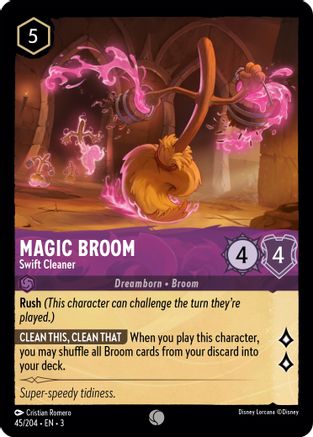Magic Broom - Swift Cleaner (45//204) - Into the Inklands Cold Foil - Premium Lorcana Single from Into the Inklands - Just $0.26! Shop now at Game Crave Tournament Store