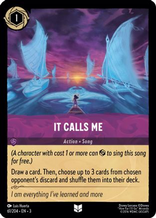 It Calls Me (61/204) - Into the Inklands - Premium Lorcana Single from Into the Inklands - Just $0.25! Shop now at Game Crave Tournament Store