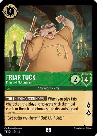 Friar Tuck - Priest of Nottingham (73/204) - Into the Inklands - Premium Lorcana Single from Into the Inklands - Just $0.25! Shop now at Game Crave Tournament Store