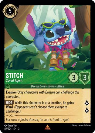 Stitch - Covert Agent (89//204) - Into the Inklands - Premium Lorcana Single from Into the Inklands - Just $0.25! Shop now at Game Crave Tournament Store