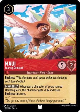 Maui - Soaring Demigod (113//204) - Into the Inklands - Premium Lorcana Single from Into the Inklands - Just $0.25! Shop now at Game Crave Tournament Store