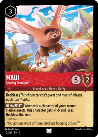 Maui - Soaring Demigod (113//204) - Into the Inklands Cold Foil - Premium Lorcana Single from Into the Inklands - Just $0.25! Shop now at Game Crave Tournament Store