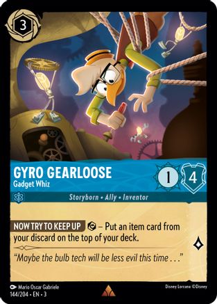 Gyro Gearloose - Gadget Whiz (144//204) - Into the Inklands - Premium Lorcana Single from Into the Inklands - Just $0.25! Shop now at Game Crave Tournament Store